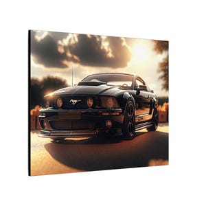 S197 Ford Mustang Matte Stretched Wall Art Decor, Multi-Size, Car Enthusiast Gift.  This Mustang is the redesign masterpiece to replace fox