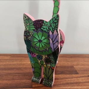 "Serviettenhalter ""Cat-tus"" handbemalt aus Holz, handbemalt"