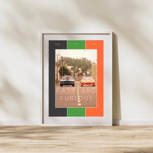 Fast and Furious Poster, Car Movie Print, Digital Wall Art, Street Racing Decor, Minimalist Movie Art