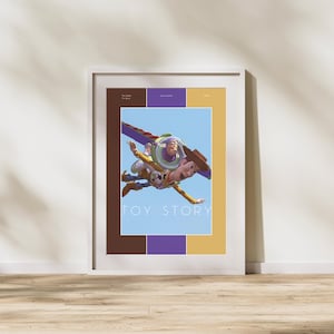 Toy Story inspiriertes Poster - Minimalistischer Pixar Fan Kunstdruck - Kinderzimmer Wanddekoration