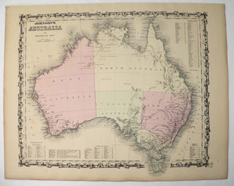 Available Mounted and Matted 1904 Queensland Original Antique Map Vintage Wall Map Australia