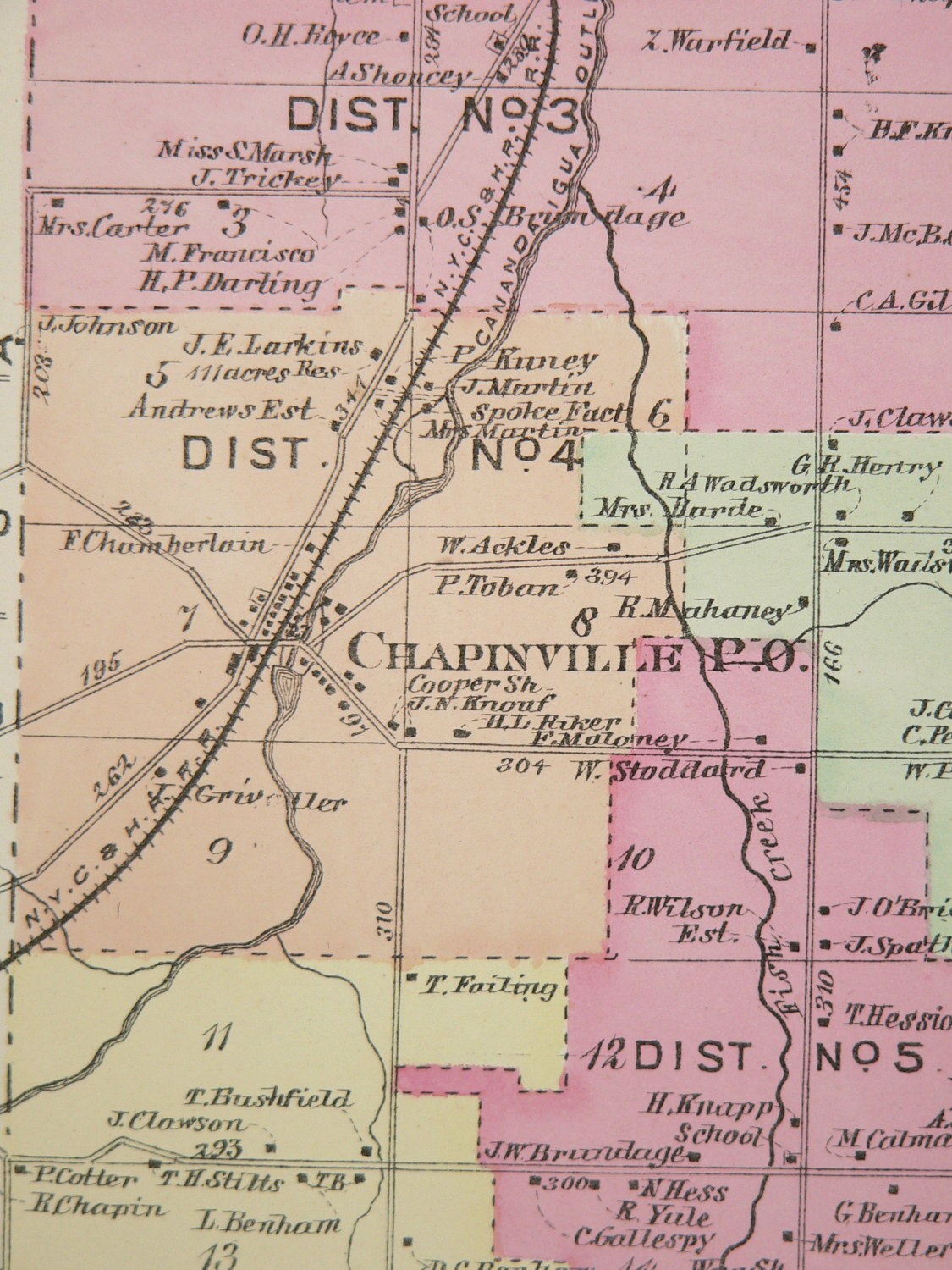 Antique Map Hopewell New York Map 1874 Vintage Hopewell NY Etsy