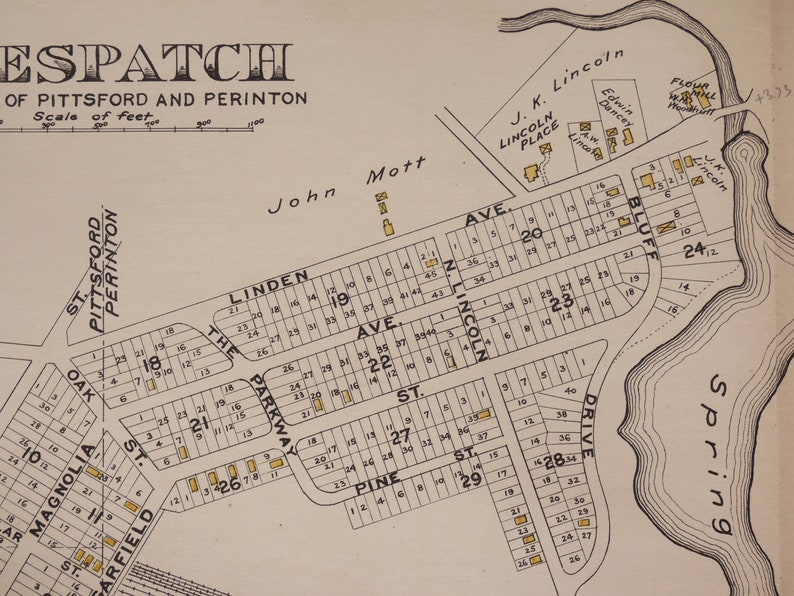 Large Antique 1902 Map of Pittsford Perinton and Penfield New Etsy