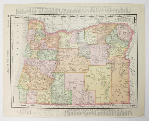 1900 Rand Mcnally Oregon And Washington Map Original Antique Etsy 1900 Rand Mcnally Oregon And Washington Map Original Antique Etsy