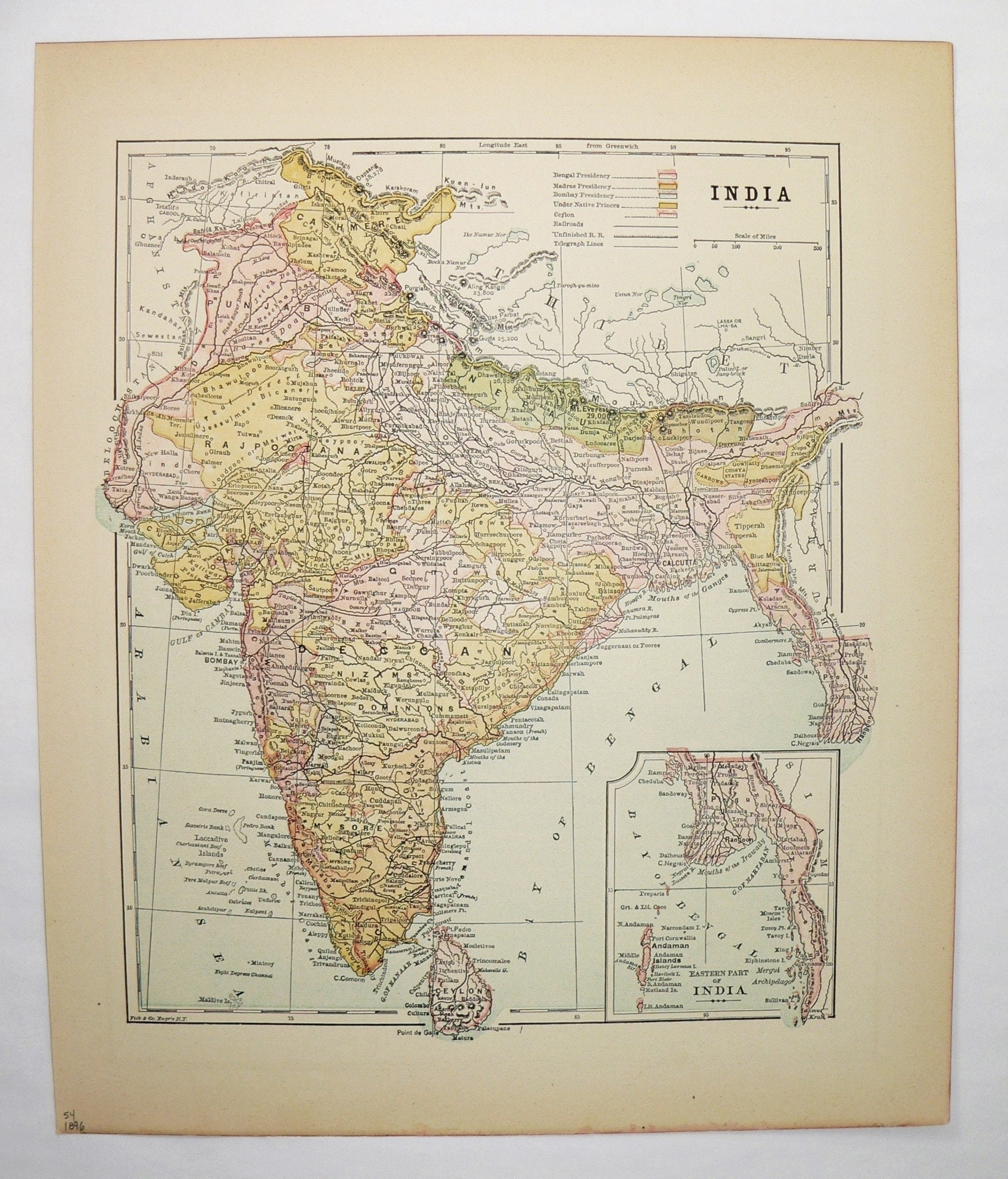 1896 Vintage Map of India, Ceylon Map Sri Lanka Map, Antique Indian Decor,  Nepal Map Pakistan, India Office Art Gift for Coworker - Etsy