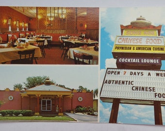 St Petersburg Florida Postcard, 1960s Color Postcard, Sung Hee Chinese Restaurant and Lounge