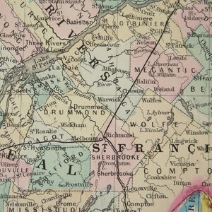 Quebec Map 1860 Mitchell Map East Canada Map Quebec Canada Unique