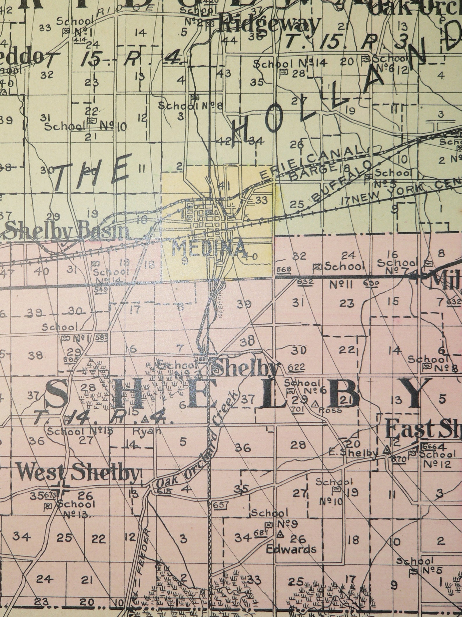 Large Vintage Map Orleans County New York Map 1912 NY County Etsy