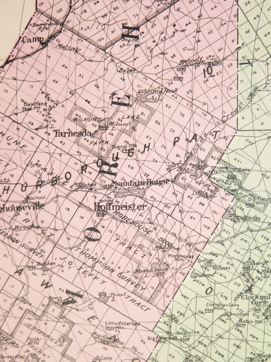 Large Map Hamilton County NY Map New York County Adirondack Etsy