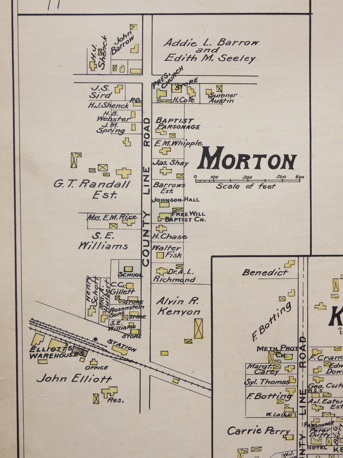Large Antique 1902 Map of Spencerport Hamlin Morton Kendall Etsy
