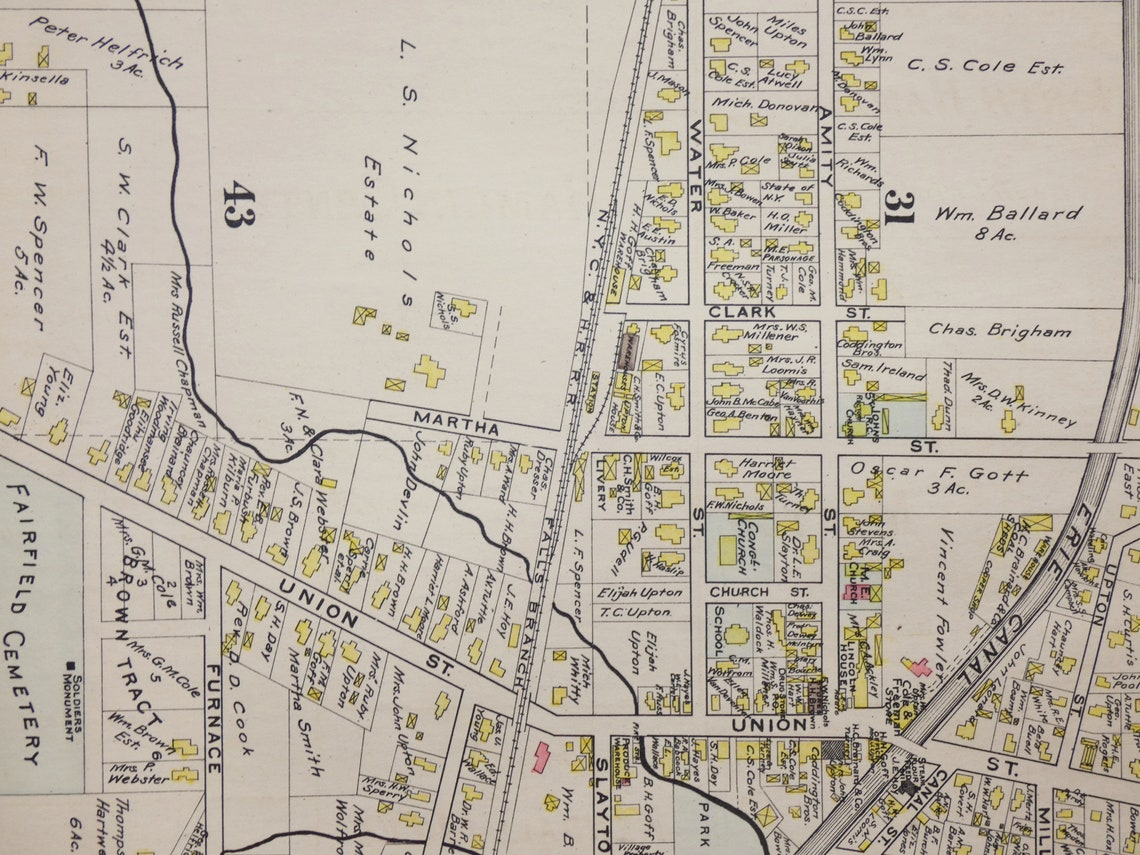 Large Antique 1902 Map of Spencerport Hamlin Morton Kendall Etsy
