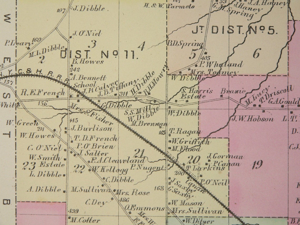 East Bloomfield NY Map 1874 Original Antique Map Ontario Etsy