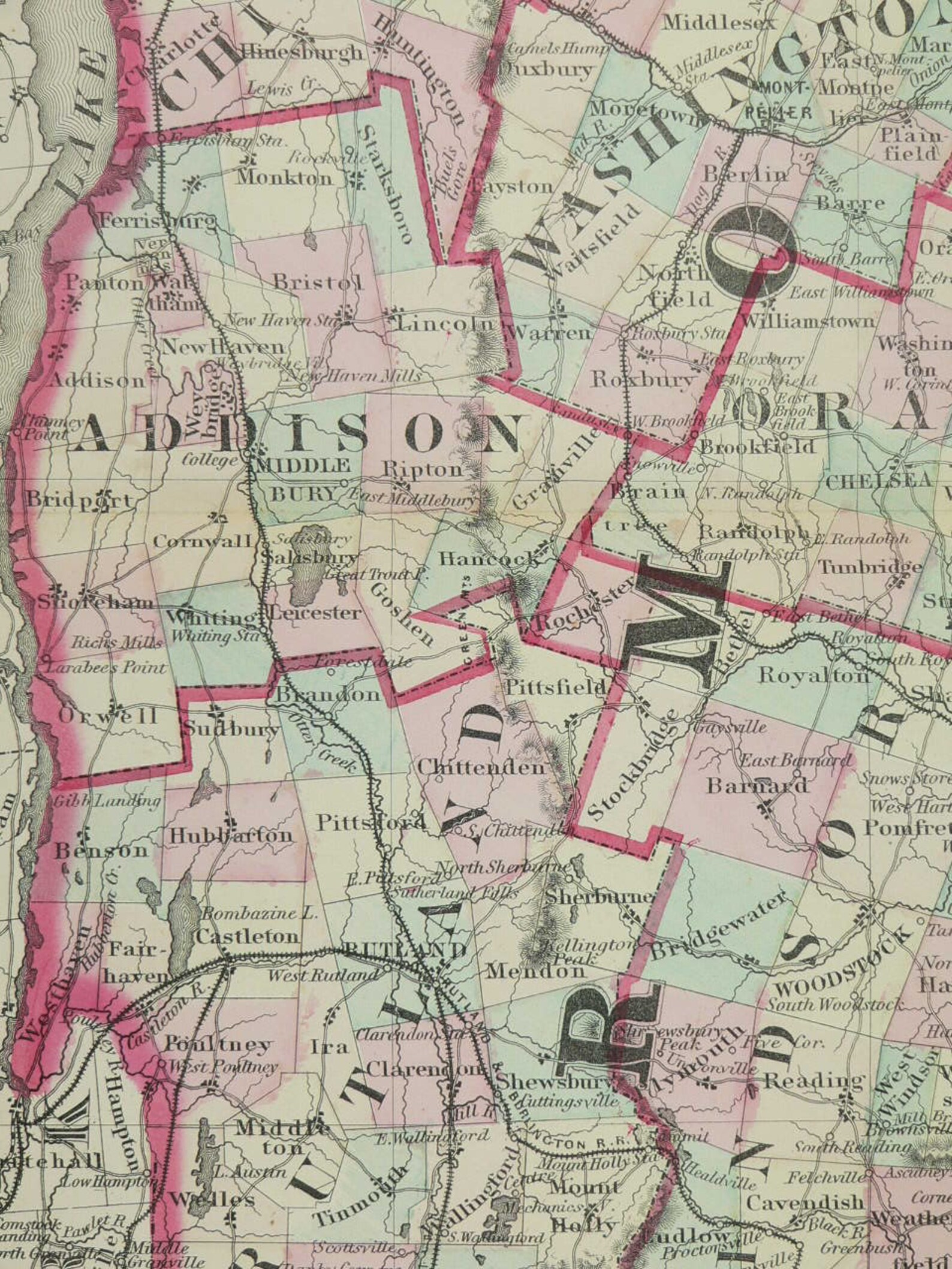 Original 1862 Johnson Vermont and New Hampshire Map Large Etsy