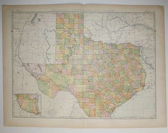 Texas State Wall Map - Extra Large