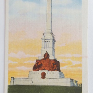 Vintage Vicksburg Mississippi Postcard, Linen Color Postcard, Mississippi Monument, National Military Park