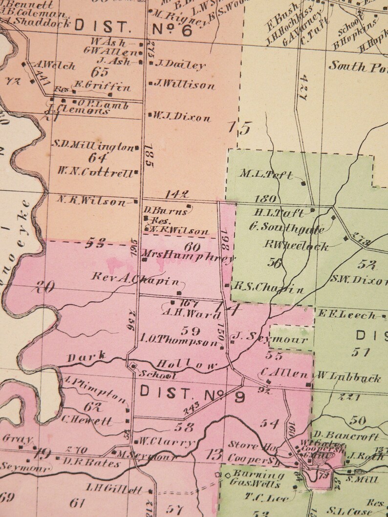 West Bloomfield NY Map 1874 Antique Map West Bloomfield New Etsy