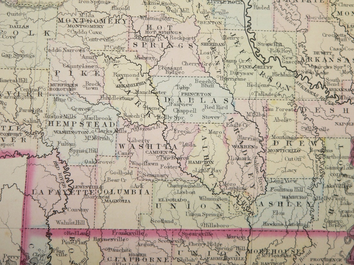 Vintage Gulf Coast State Map Louisiana Mississippi and - Etsy