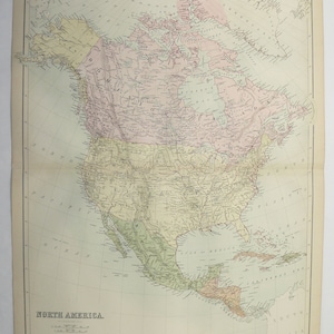 Antique North America Map 1873 A C Black Map of North America, Canada, United States, Mexico and Caribbean Islands
