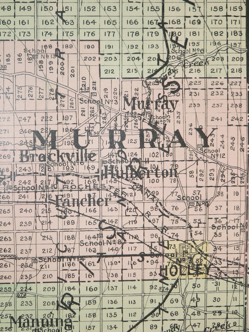 Large Vintage Map Orleans County New York Map 1912 NY County Etsy