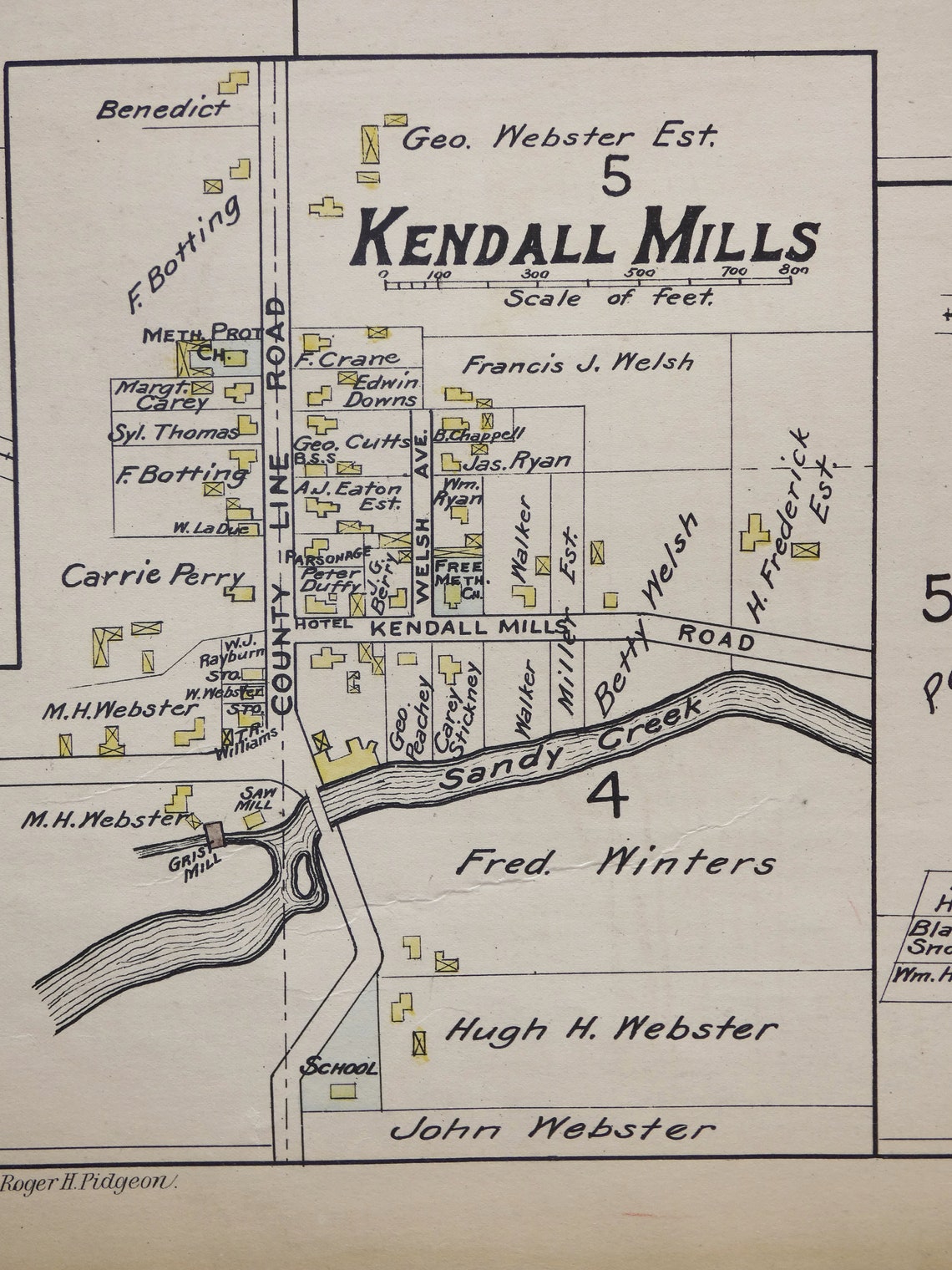 Large Antique 1902 Map of Spencerport Hamlin Morton Kendall Etsy
