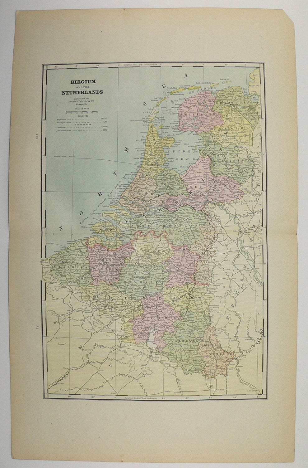 16 Vintage Map Of Belgium Sweden And Norway Netherlands Etsy