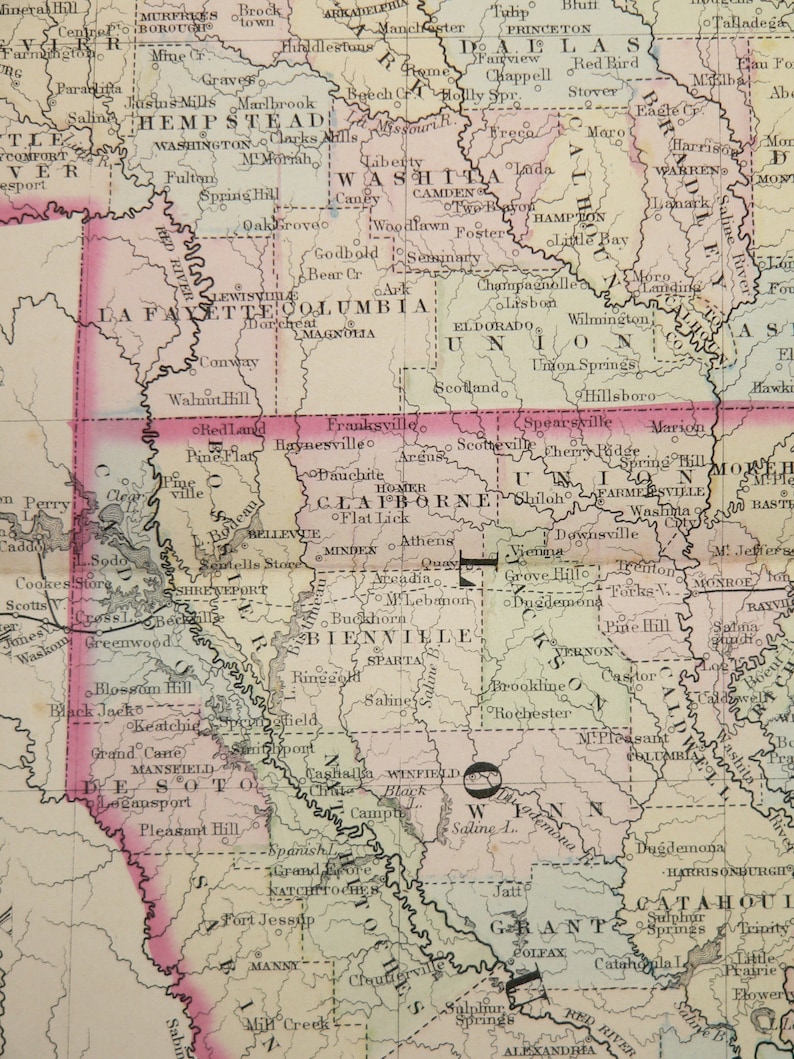Vintage Gulf Coast State Map Louisiana Mississippi and - Etsy
