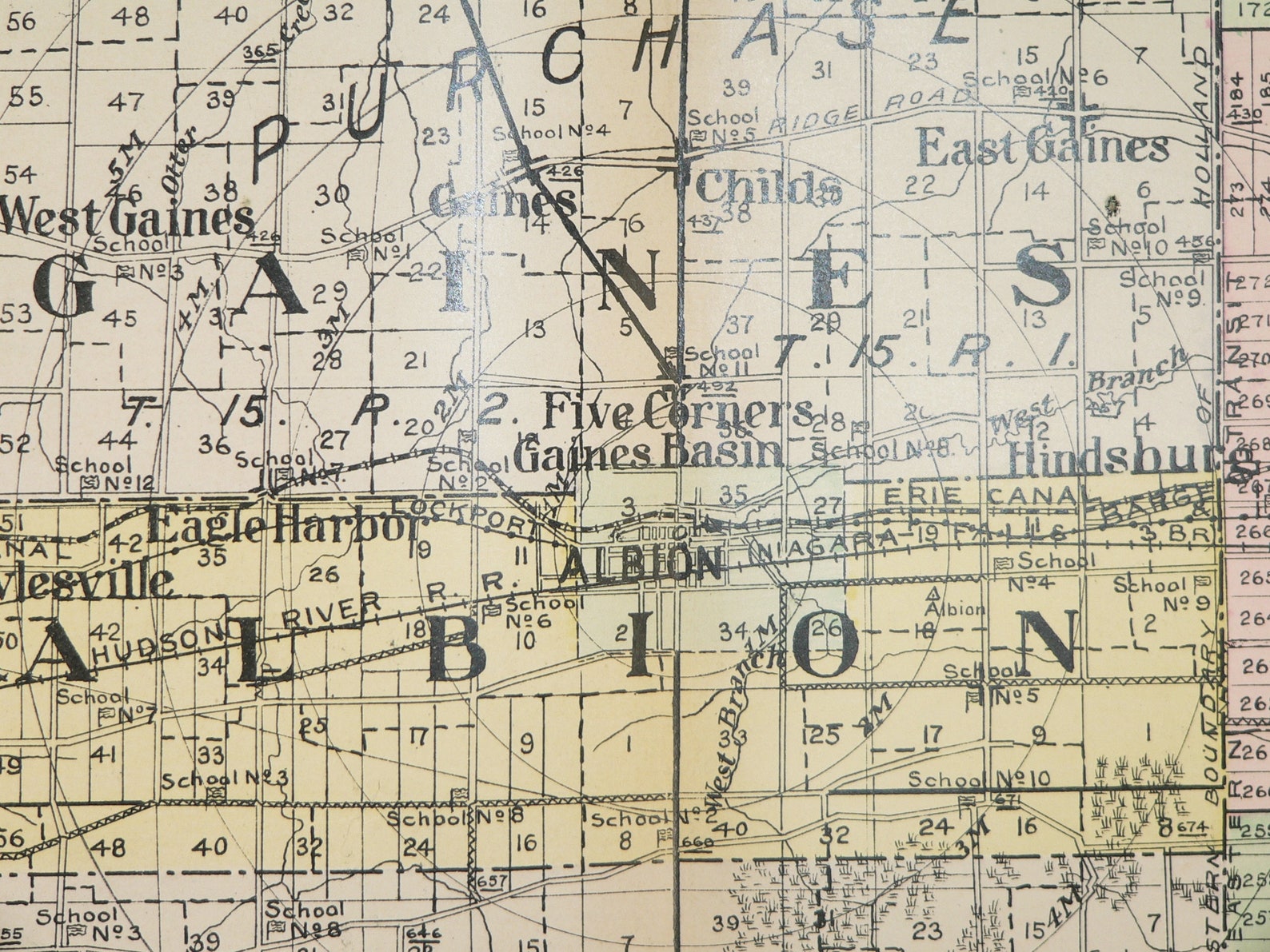 Large Vintage Map Orleans County New York Map 1912 NY County Etsy