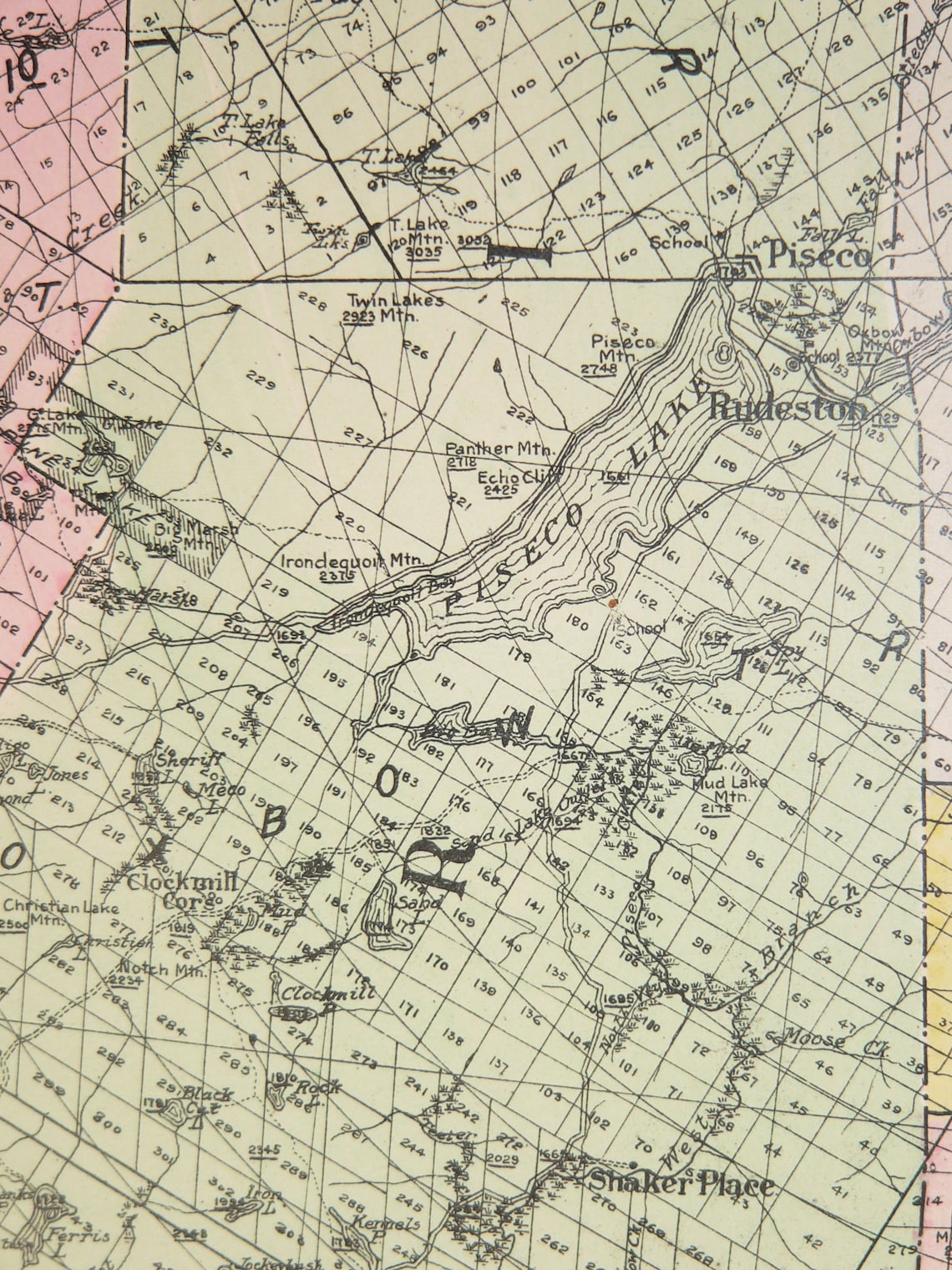 Large Map Hamilton County NY Map New York County Adirondack Etsy