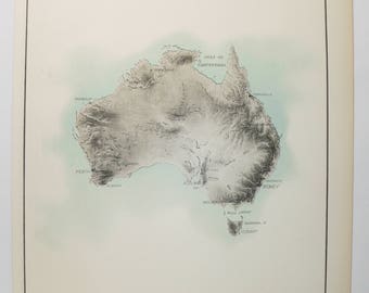 1912 Rand McNally Australia Map with Tasmania
