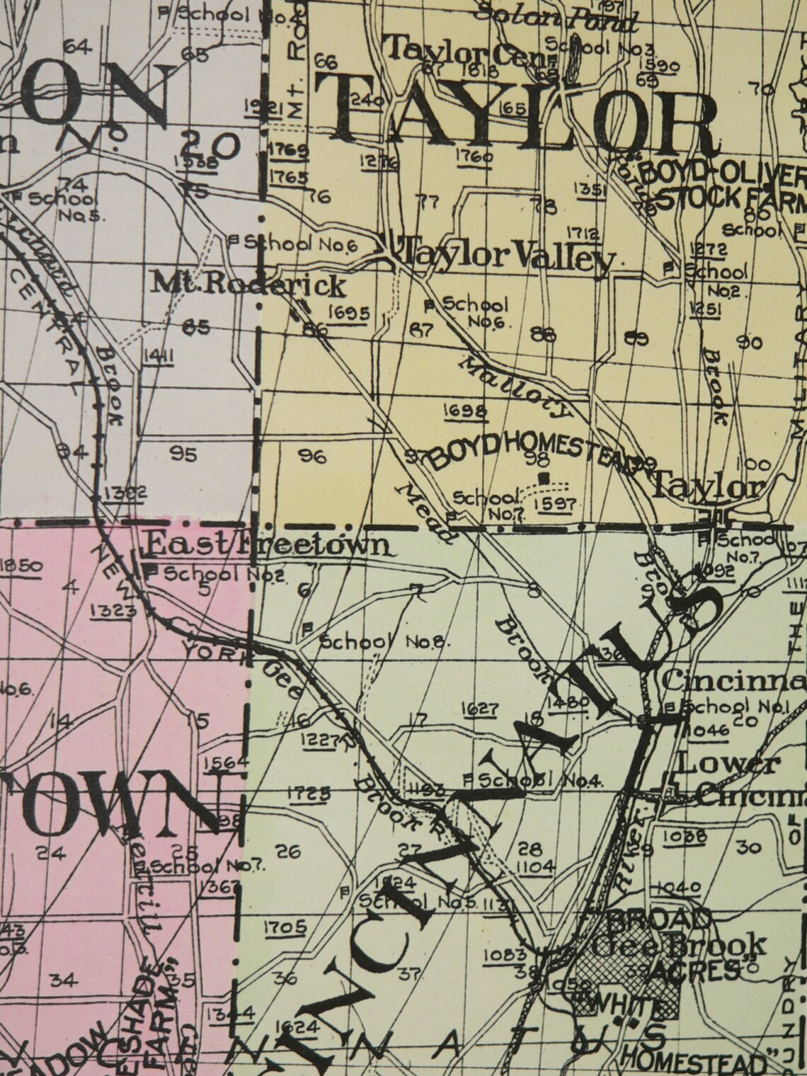 Large Map Cortland County NY Cortland NY Map 1912 New York Etsy