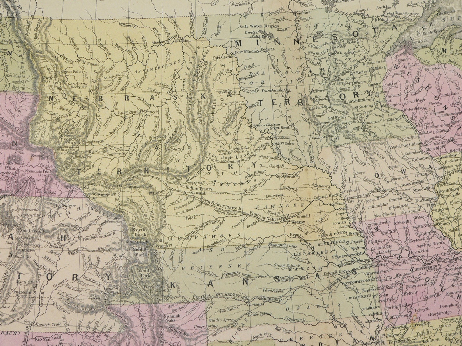 Rare United States Map 1855 Mitchell Desilver Map US Map | Etsy