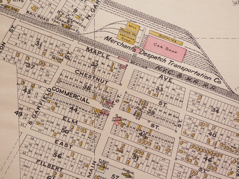 Large Antique 1902 Map of Pittsford Perinton and Penfield New Etsy