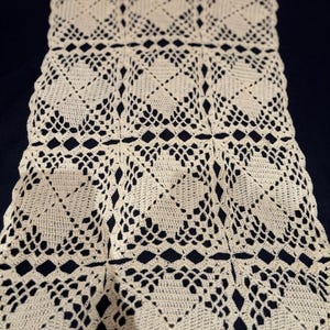 Handmade long table runner crochet doily 110x16 inches