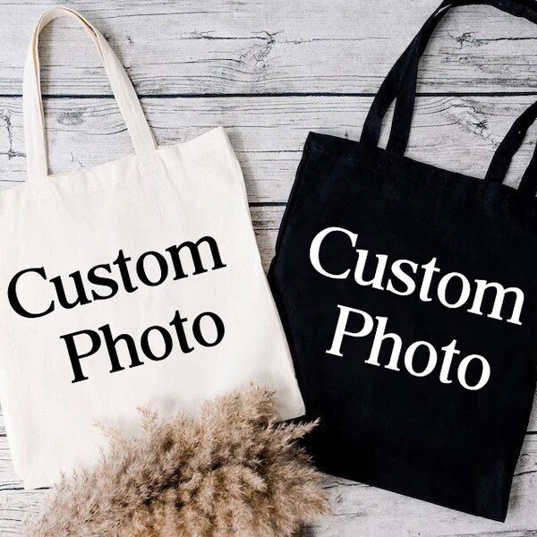 Custom Photo Tote Bag,Personalized Tote Bag Bulk,Custom Text Bag With Photo,Trade Show Gift Bag,Reusable Promotional Bag,Photo Shopping Bags