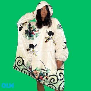 Anime Blanket Hoodie  oversize snuggle Sherpa  unisex adults and kids
