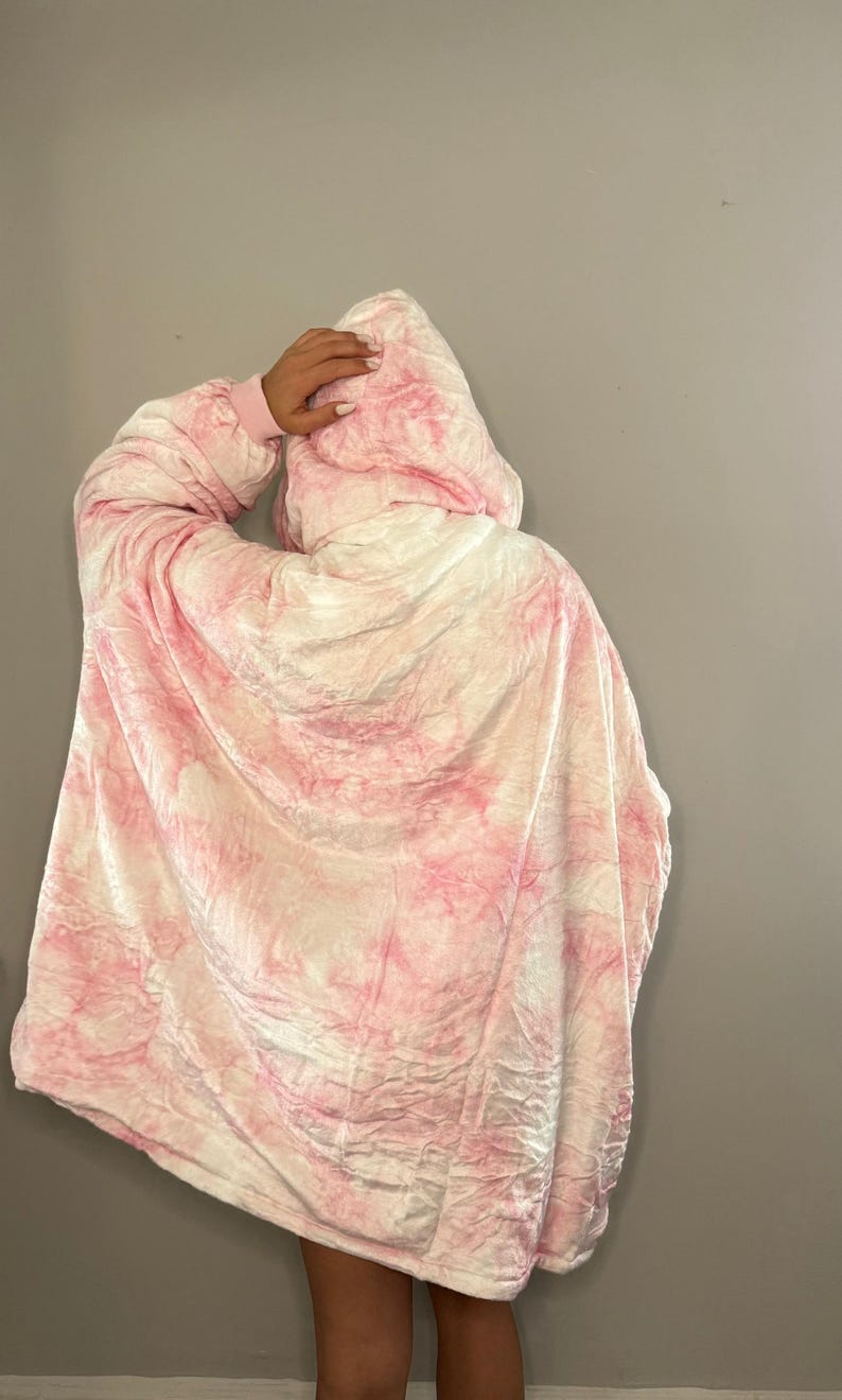 Nezuko Anime wearable Blanket Hoodie oversize snuggle Sherpa unisex adults and kids image 3