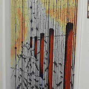 Bamboo Beaded Curtain Beach Trails Scene