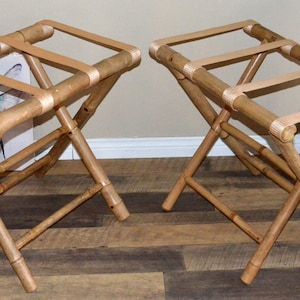 Zoopolyn Bamboo Luggage Rack Fully Assembled With Storage