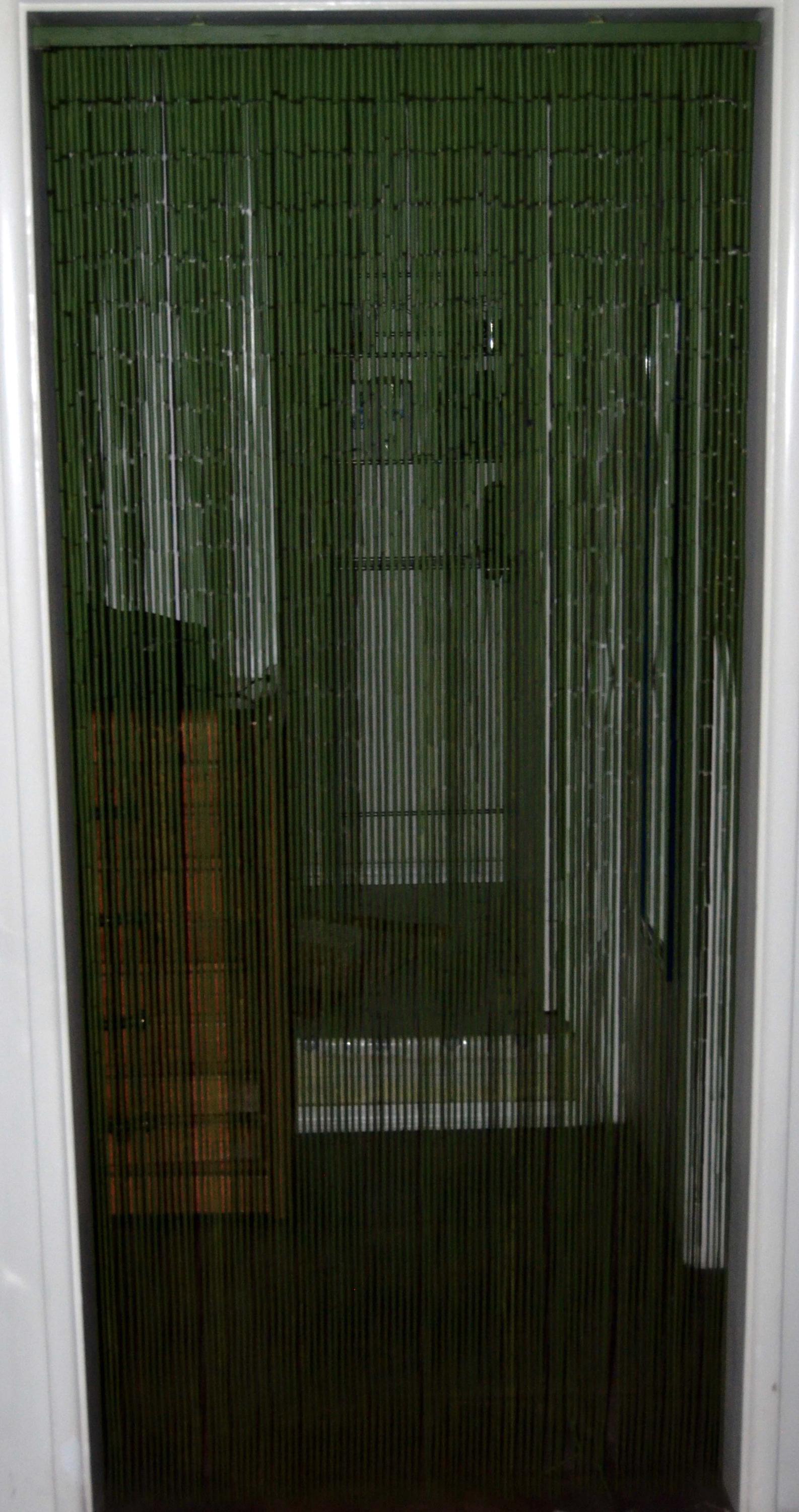 Bamboo Beaded Curtain Hanging Room Divider Forest Mountain Green
