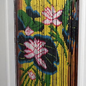 Bamboo Beaded Curtain for Doorways Hanging Room Divider Dragonfly