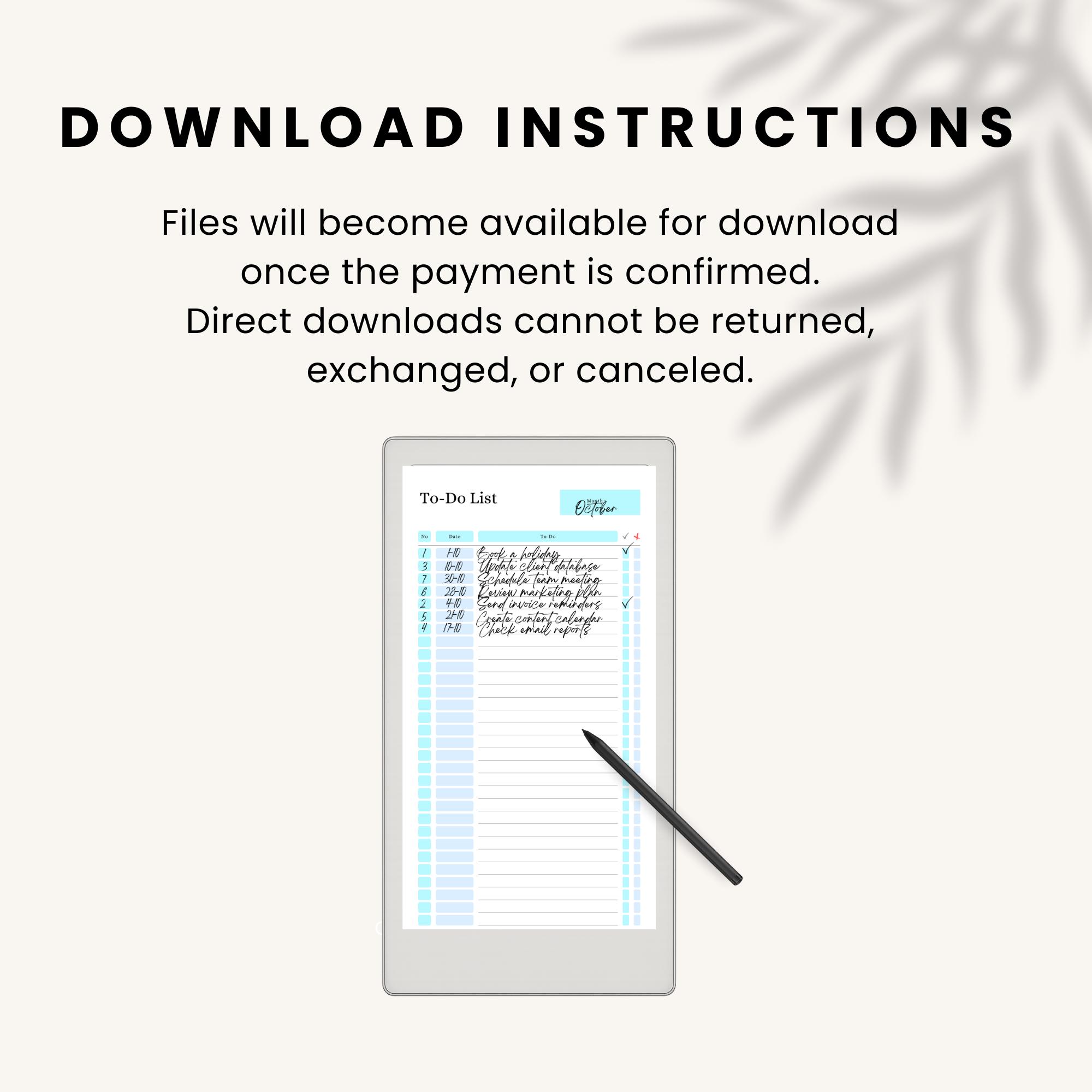 Remarkable Paper Pro Move To-do List Template | Task List for ...