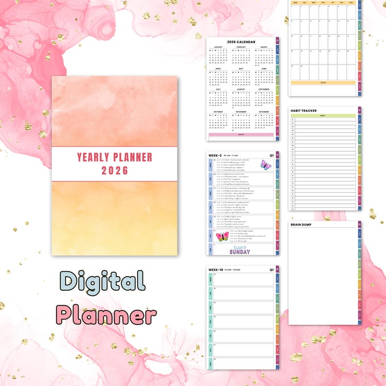2026 Digital Planner Template for Remarkable Paper Pro Move ...