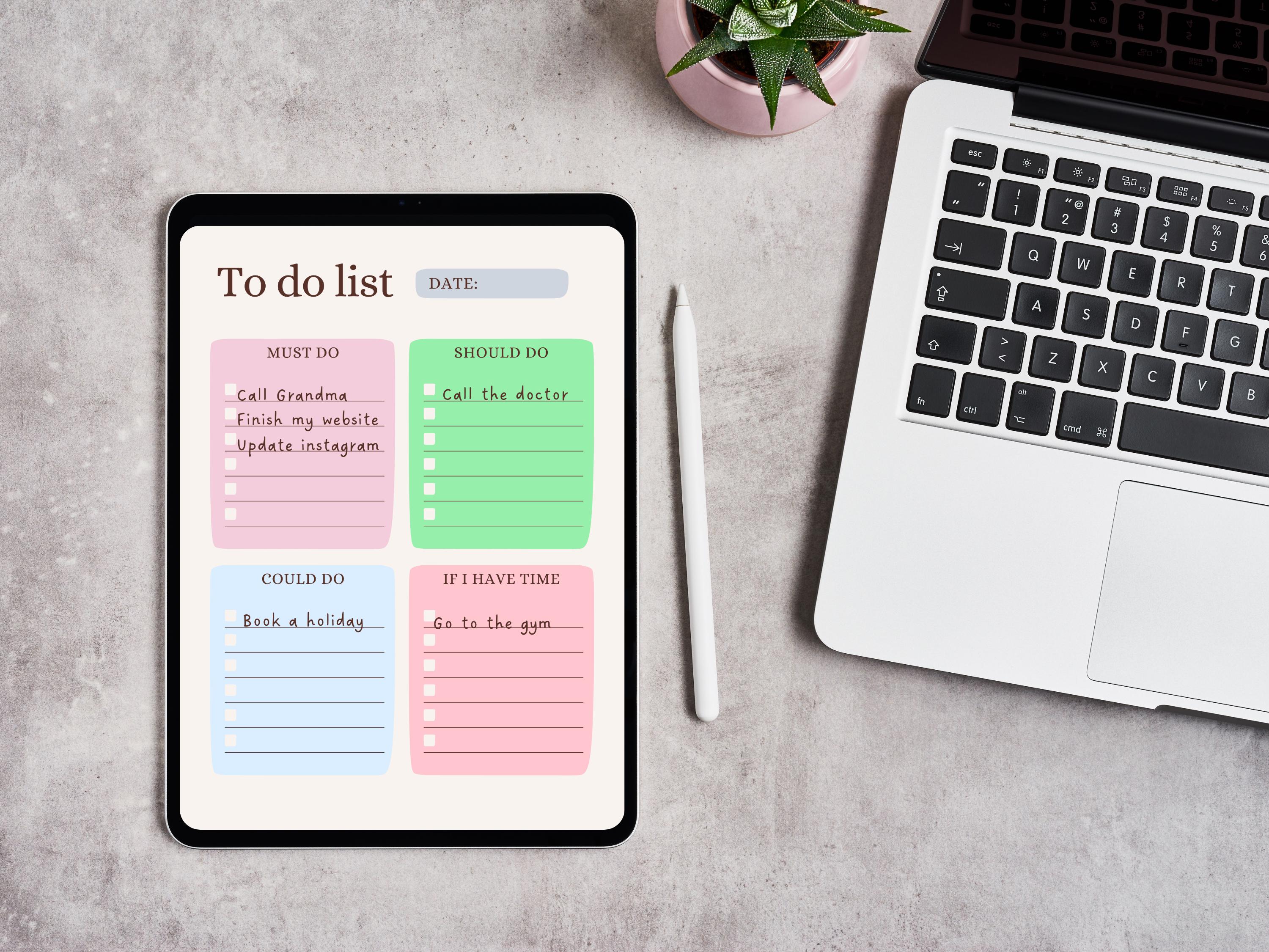 To Do List Template for Digital Planner- Paper Pro Templates- Template ...