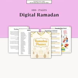 Organize your Ramadan with this interactive Ramadan Planner for reMarkable Paper Pro and reMarkable 3. This 70+ page hyperlinked Islamic journal is perfect for tracking fasting, managing meals, and reflecting spiritually.