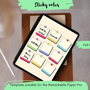 Sticky Notes  Template for reMarkable Paper Pro reMarkable 3 - Digital Sticky Notes- Remarkable templates- Sticky Note Stickers