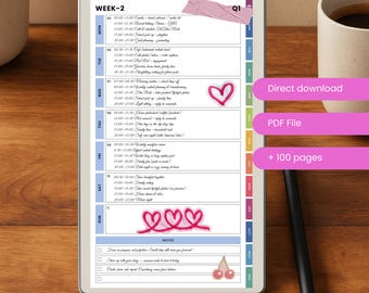 Undated Planner | 2026 Weekly Digital Planner template for reMarkable Paper Pro Move | Hyperlinked Minimalist Remarkable Template | Weekly