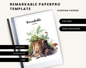 Minimalistisk sömnskärmsmall för reMarkable Paper Pro/reMarkable 3 - Surfplattatillbehör - Sömnskärmsläckare - Enastående gåva