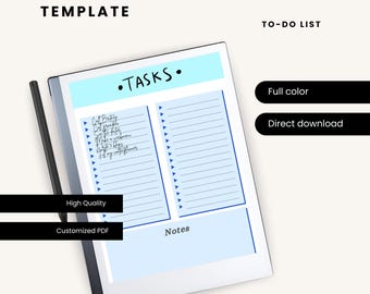 Remarkable Paperpro template To do list- Digital Planner- Task Tracker- Tablet Accessory- eInk Tablet template- Printable- Minimalistic Art