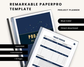 Digitales Projektplaner-Notizbuch für reMarkable Paper Pro und druckbare Nutzung – Kanban-Board – Projektzeitleiste – Teammanagement – Mitarbeiterplaner