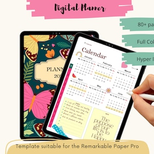 Template Remarkable Paper Pro 2025 Year Planner- Hyperlinked Digital Planner- 2025 Year Planner - Monthly Planner - Digital Download